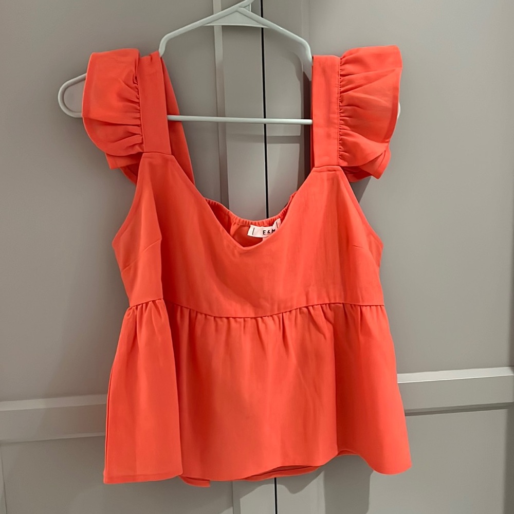 E&M ruffled tank